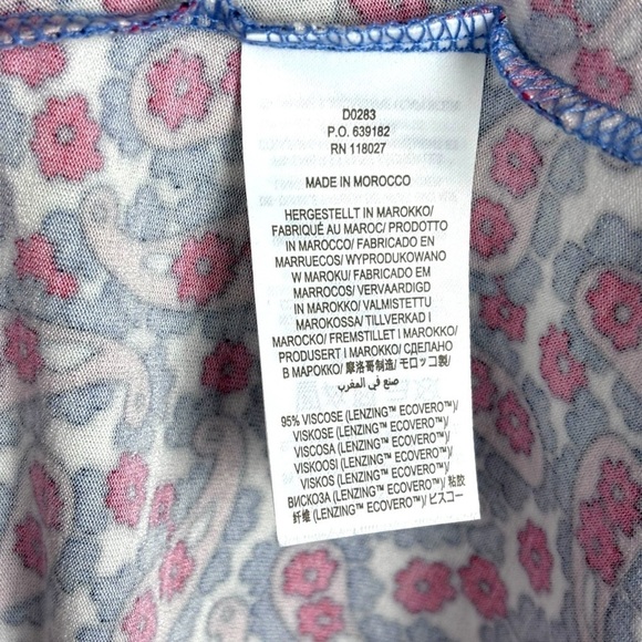 BODEN PAISLEY SHORT SLEEVE RUFFLE JERSEY MIDI DRESS US 12 LONG - Picture 14 of 15